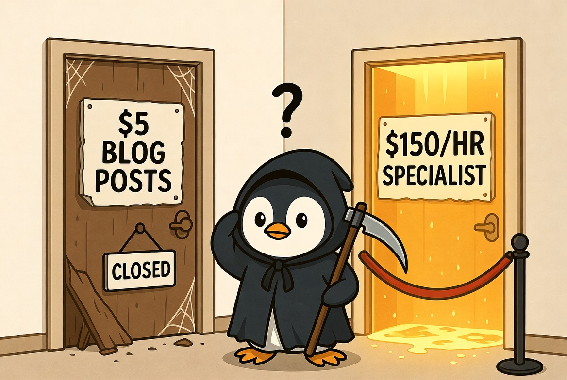 cartoon penguin grim reaper