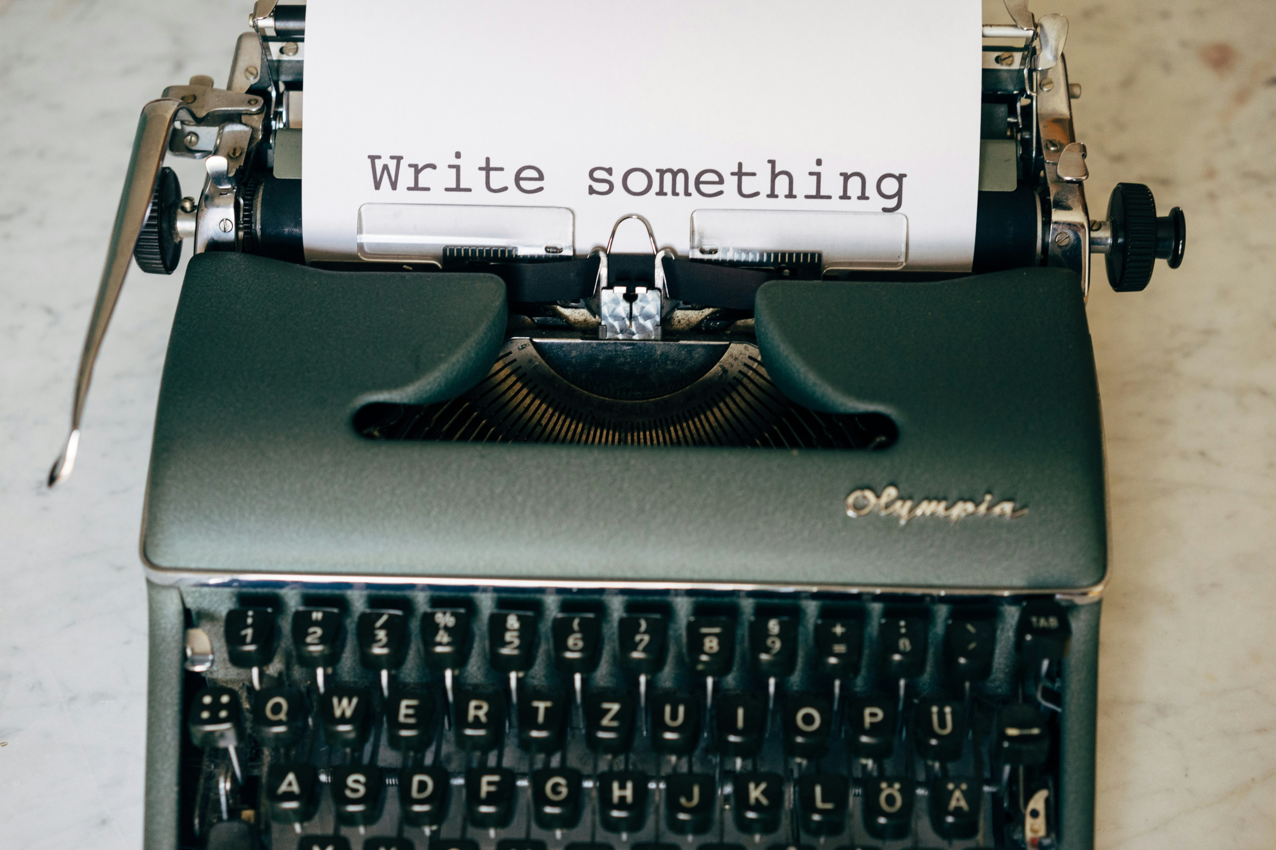 write something on type writer